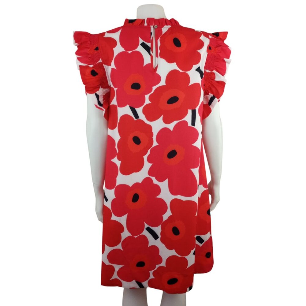 Jodifl Red Floral Flower Print A-Line Mini Dress - Picture 7 of 11